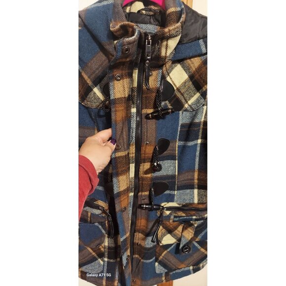 Urban Republic Collection Plaid Vintage Coat Winter Size M Womens Christmas - Picture 7 of 15